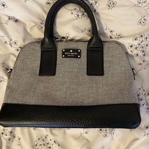 Kate Spade Black/White/Gray Leather Tweed Purse